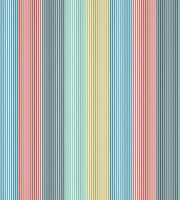 Funfair Stripe Fabric by Harlequin Ink/Aqua/Kiwi/Marine/Poppy