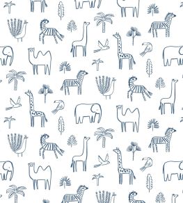 Funky Jungle Wallpaper by Harlequin Navy Funky Jungle Wallpaper by Harlequin Navy