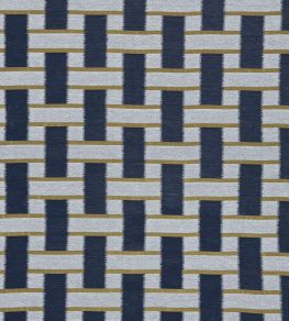 Saki Fabric by Harlequin Indigo/Ochre