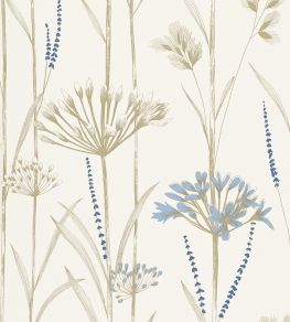 Gardinum Wallpaper by Harlequin Chalk, Wedgewood, Gold