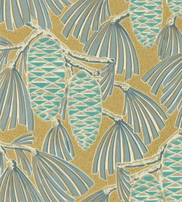 Foxley Wallpaper by Harlequin Kingfisher/Gold Foxley Wallpaper by Harlequin Kingfisher/Gold