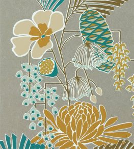 Salon Wallpaper by Harlequin Platinum/Peacock/Seafoam Salon Wallpaper by Harlequin Platinum/Peacock/Seafoam