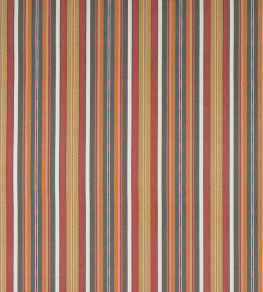 Harlie Stripe Fabric by Jane Churchill Red/Indigo
