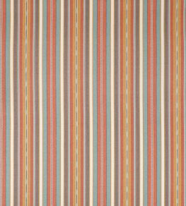 Harlie Stripe Fabric by Jane Churchill Tomato/Blue