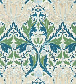 Helena Wallpaper by Morris & Co Indigo/Forest Helena Wallpaper by Morris & Co Indigo/Forest