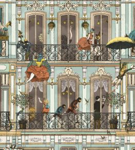 Heritage House Wallpaper by Brand McKenzie Antique Aqua