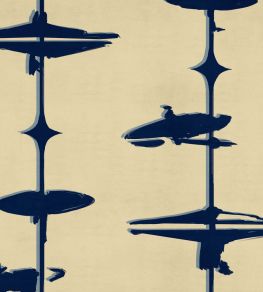 Hi Hats Wallpaper by MINDTHEGAP Indigo Hi Hats Wallpaper by MINDTHEGAP Indigo
