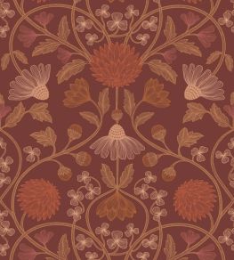 Hippolyte Wallpaper by Casamance Bordeaux/cuivre Hippolyte Wallpaper by Casamance Bordeaux/cuivre