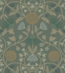 Hippolyte Wallpaper by Casamance Vert de gris/dore Hippolyte Wallpaper by Casamance Vert de gris/dore