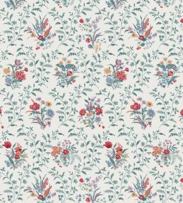 Hollingbourne Fabric by Nina Campbell Teal/Red/Amethyst