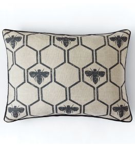 Honey Bees Pillow 16 x 24" by Barneby Gates Charcoal Honey Bees Pillow 16 x 24" by Barneby Gates Charcoal