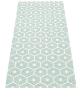 Honey Runner Rug by Pappelina Pale Turquoise/Vanilla