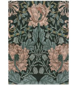 Honeysuckle & Tulip Rug by Morris & Co Teal Honeysuckle & Tulip Rug by Morris & Co Teal