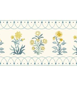 Hoopla Border Wallpaper by DADO Blue and Citrus Hoopla Border Wallpaper by DADO Blue and Citrus
