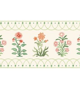 Hoopla Border Wallpaper by DADO Green and Pink