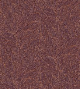 Hosta Wallpaper by Casamance Pourpre/Cuivre