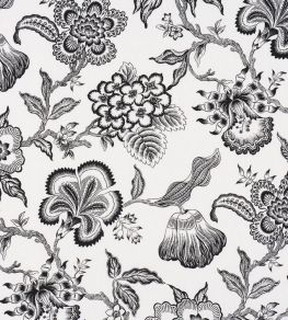 Hothouse Flowers Silhouette Fabric by Schumacher Black & White Hothouse Flowers Silhouette Fabric by Schumacher Black & White