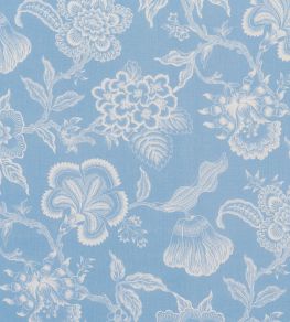 Hothouse Flowers Silhouette Fabric by Schumacher Bliss Blue