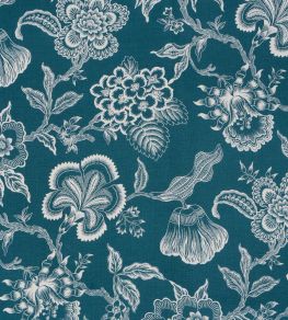 Hothouse Flowers Silhouette Fabric by Schumacher Peacock