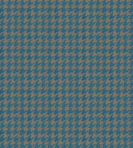 Hounds Tooth Fabric by Arley House Petrol Blue