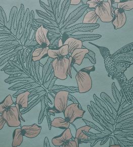 Hummingbird Wallpaper by 1838 Wallcoverings Seafoam
