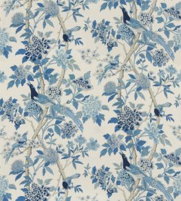 Hydrangea Bird Fabric by GP & J Baker Blue Hydrangea Bird Fabric by GP & J Baker Blue