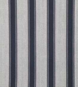 Blazer Stripe Fabric by Ian Mankin Dark Navy