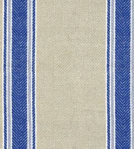 Moffat Stripe Fabric by Ian Mankin Cobalt