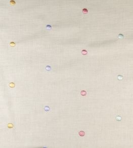 Embroidered Rainbow Spot Fabric by Ian Mankin Rainbow