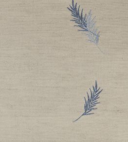 Embroidered Union Fern Fabric by Ian Mankin Blue Embroidered Union Fern Fabric by Ian Mankin Blue