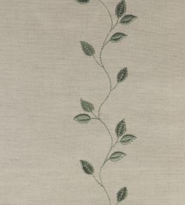 Embroidered Union Leaf Fabric by Ian Mankin Sage Embroidered Union Leaf Fabric by Ian Mankin Sage