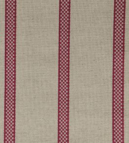 Hopsack Stripe Fabric by Ian Mankin Peony