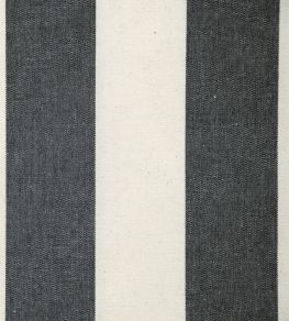 Devon Stripe Fabric by Ian Mankin Black Devon Stripe Fabric by Ian Mankin Black