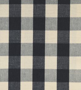 Suffolk Check Large Fabric by Ian Mankin Black Suffolk Check Large Fabric by Ian Mankin Black