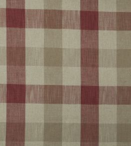 Oban Check Fabric by Ian Mankin Peony Oban Check Fabric by Ian Mankin Peony