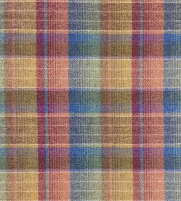 Cossack Plaid Fabric by Ian Sanderson Blue Moss