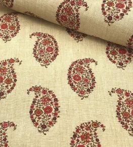 Jessamy Paisley Fabric by Ian Sanderson Turkey Red