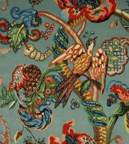Poppinjay Velvet Fabric by Ian Sanderson Aztec