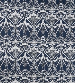 Ianthe Bloom Stencil in Chiltern Linen Fabric by Liberty Pewter Ianthe Bloom Stencil in Chiltern Linen Fabric by Liberty Pewter