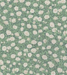 Idyll Roses Linen Union Fabric by Cole & Son Eau de Nil Idyll Roses Linen Union Fabric by Cole & Son Eau de Nil