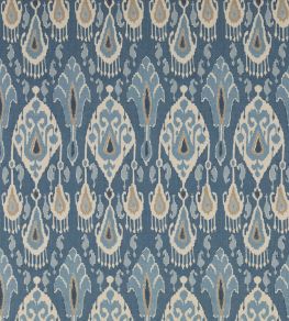 Ikat Bokhara Fabric by GP & J Baker Blue Ikat Bokhara Fabric by GP & J Baker Blue