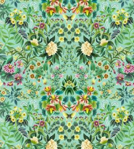 Ikebana Damask Fabric by Designers Guild Aqua Ikebana Damask Fabric by Designers Guild Aqua