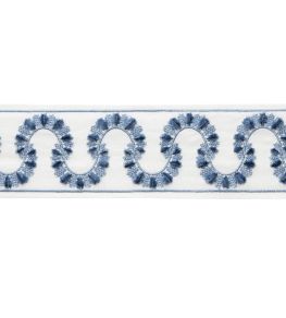 Ilana Embroidered Border Trimming by Samuel & Sons Ocean Ilana Embroidered Border Trimming by Samuel & Sons Ocean