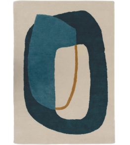 Inclusion Rug by Edito Paris Storm Blue and Mustard