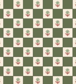 Indian Checks Wallpaper by Ottoline Green