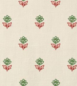 Indian Tulips Fabric by Ottoline Pink and Green Indian Tulips Fabric by Ottoline Pink and Green