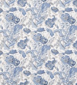 Indienne Flower Fabric by GP & J Baker Blue / Green Indienne Flower Fabric by GP & J Baker Blue / Green