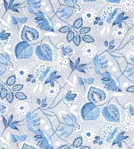 Indienne Hazel Fabric by Anna French Blue Indienne Hazel Fabric by Anna French Blue