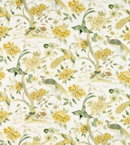 Indienne Peacock Fabric by Sanderson Gosling Yellow Indienne Peacock Fabric by Sanderson Gosling Yellow