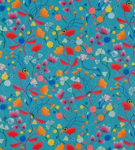 Indienne Vitaminee Fabric by Casal Turquoise Indienne Vitaminee Fabric by Casal Turquoise